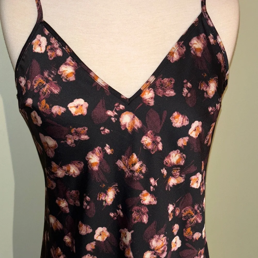 a new day Black and Pink Floral Midi Dress size small - Picture 8 of 10